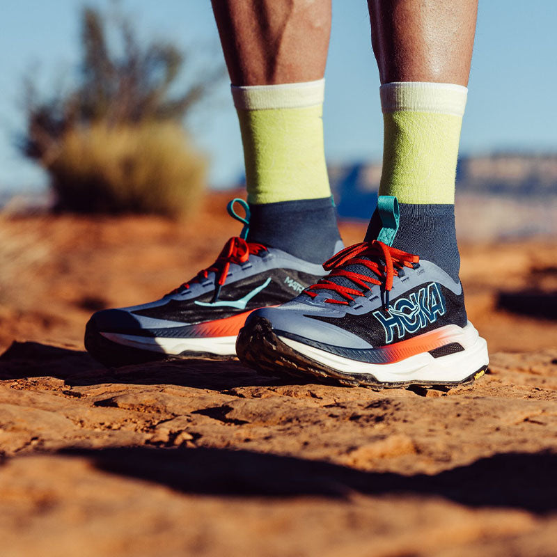 HOKA trail running shoes in-use image