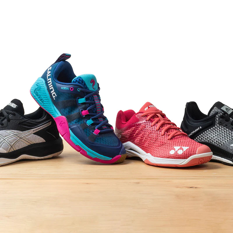 Four women's racquetball shoes